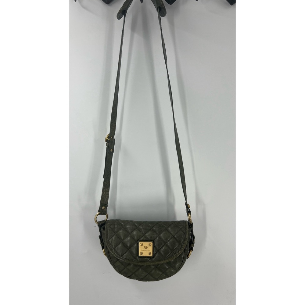 Francesco Biasia Olive Leather Quilted Crossbody bag W/Bronze Hi-lights